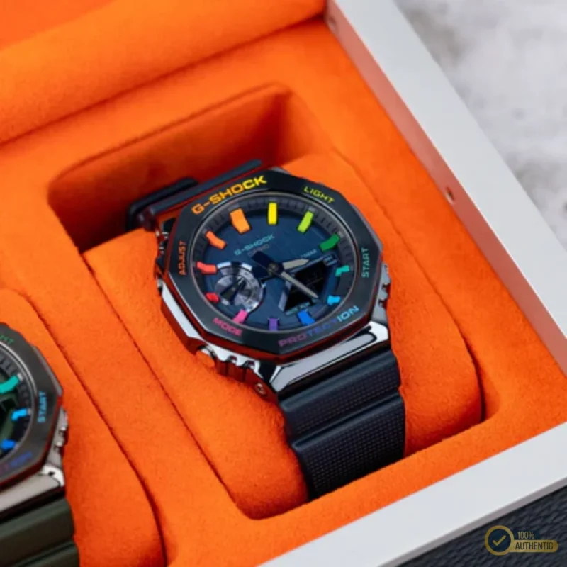 G Shock Blue Rainbow Watch - Solar-Powered Analog-Digital Combination - Image 4